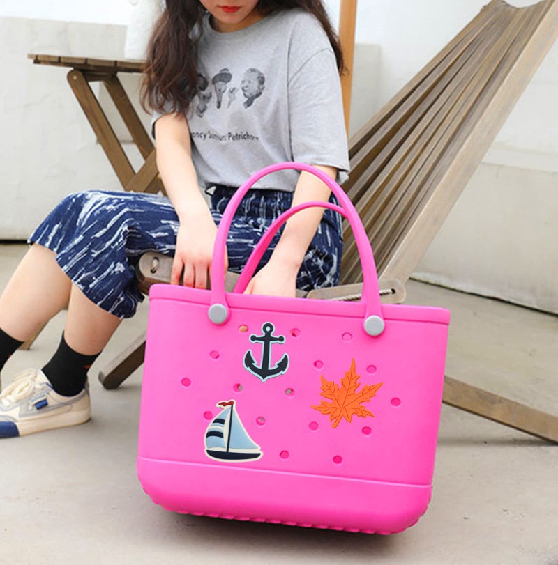 Lckaey Rubber Beach Bag Accessories Charms-PVC Rubber decoration-for EVA Purse Bogg Inserts Sport Charms Y064Figure 15 - Image 2